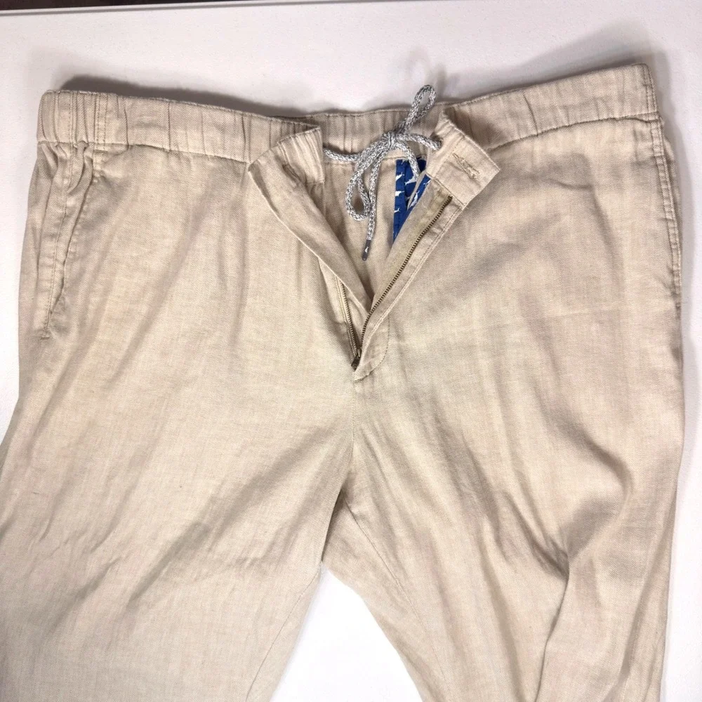 Tommy Bahama Linen Blend Drawstring Pants Tan Beige Relaxed Beach 2XLB